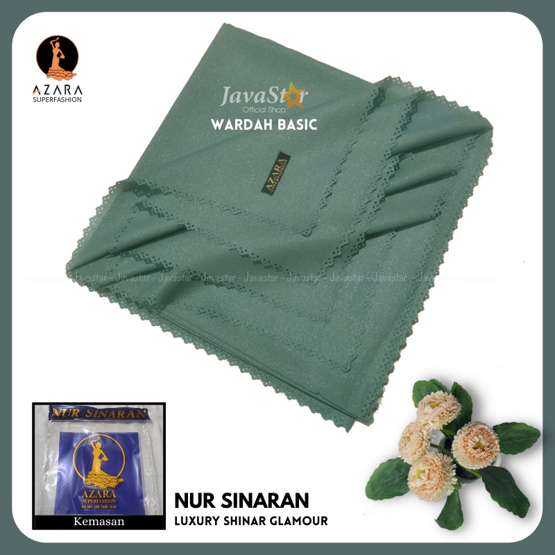 (GROSIR COD) Jilbab Azara luxury NUR sinar glamour Laser Cut kerudung hijab segiempat glowing-Wardah basic