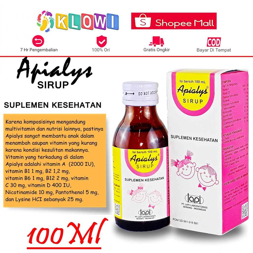 Apialys Sirup 100Ml Suplemen Anak Vitamin Anak Multivitamin