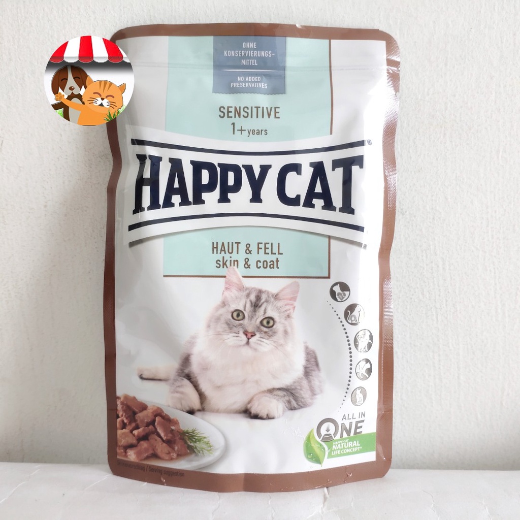 Happy Cat Makanan Basah Kucing Sensitive Skin &amp; Coat | Pouch