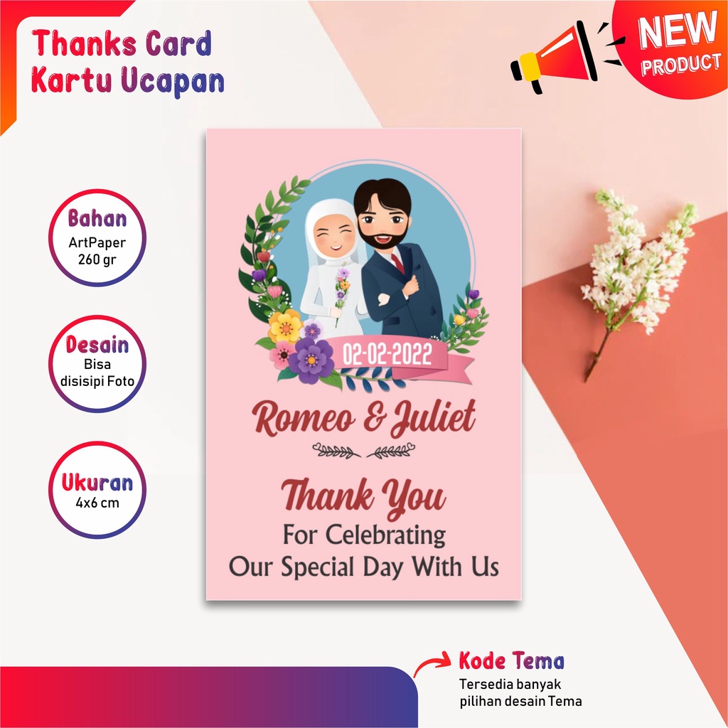 

TCW 1 PINK ~ Wedding Card / Kartu ucapan pernikahan kartu souvenir Thanks Card wedding card Label Produk Label Kemasan hangtag kartu ucapan rustic / gift card wedding / kartu penukaran souvenir pernikahan