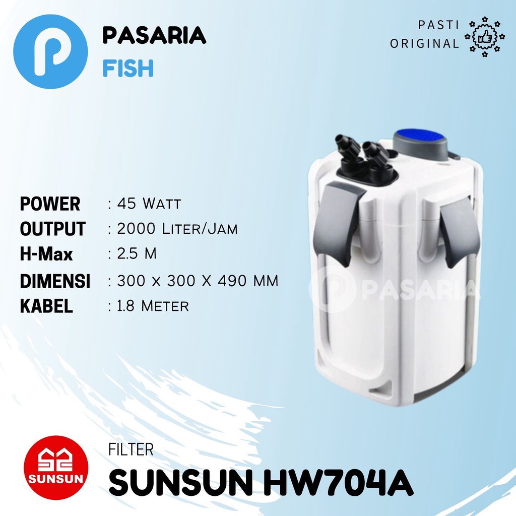 SUNSUN HW704A/HW 704A Filter Eksternal/External/Canister 2000 Liter Aquarium/Aquascape/Akuarium