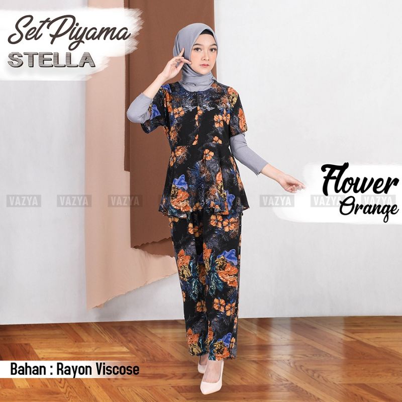 Setelan Wanita/Piyama Motif Rempel (Celana Panjang)