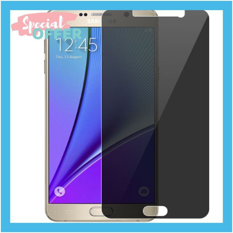 Tempered Glass Privacy Hitam Anti Intip Gores Spy Samsung Note 5 A7 2017 A520 Vivo V7+ Oppo A37 Neo9