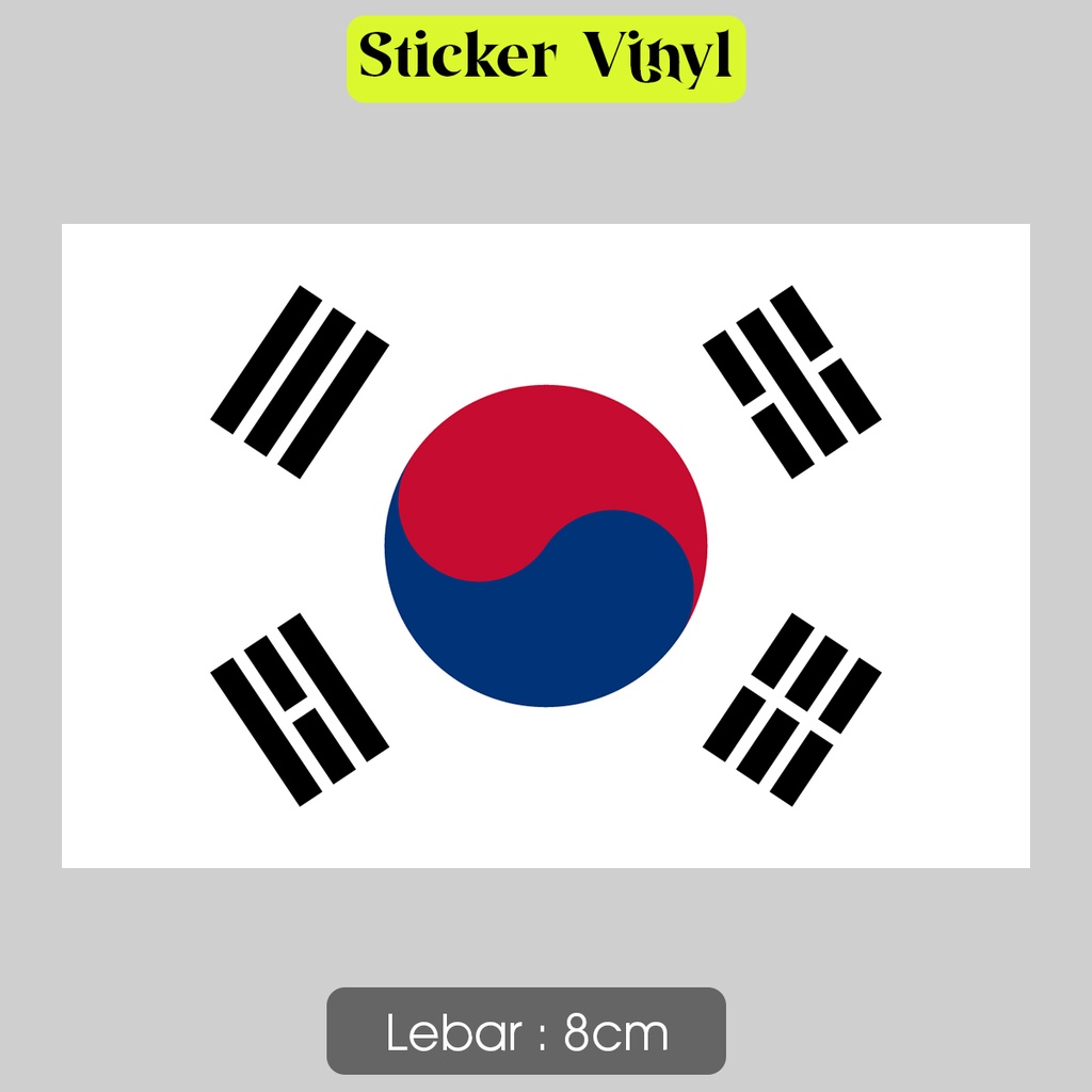 

Stiker South Korea Selatan Sticker Vinyl Satuaan Motif Bendera Negara Dunia Bahan Anti Air