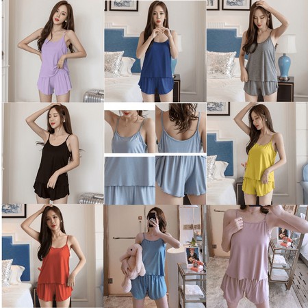 b011, Baju import  pajamas set import fashion baju tidur wanita lengkap 1 set cantik