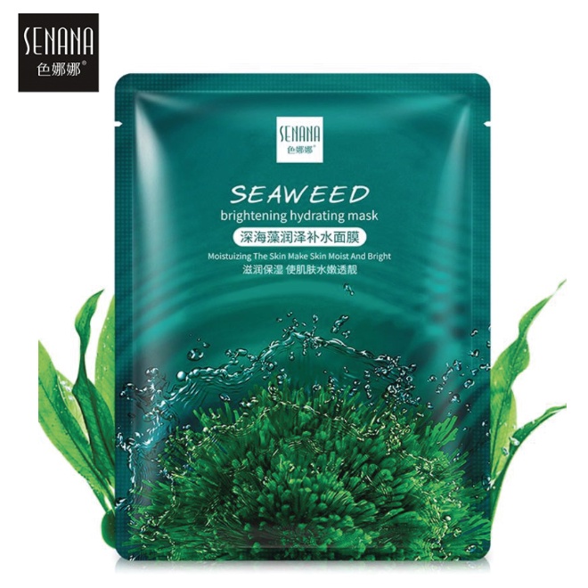 SENANA Masker Wajah Seaweed Brightening Hydrating Mask Sheet Mask BQ043