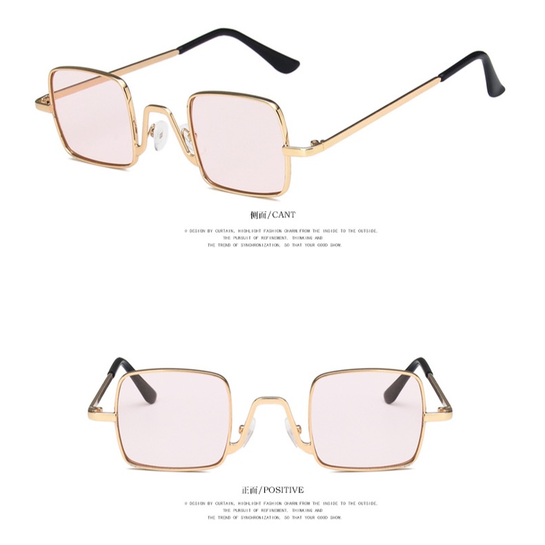 Hip Hop Kids Sunglasses Metal Square Fashion Decorative Glasses for Boy Girl