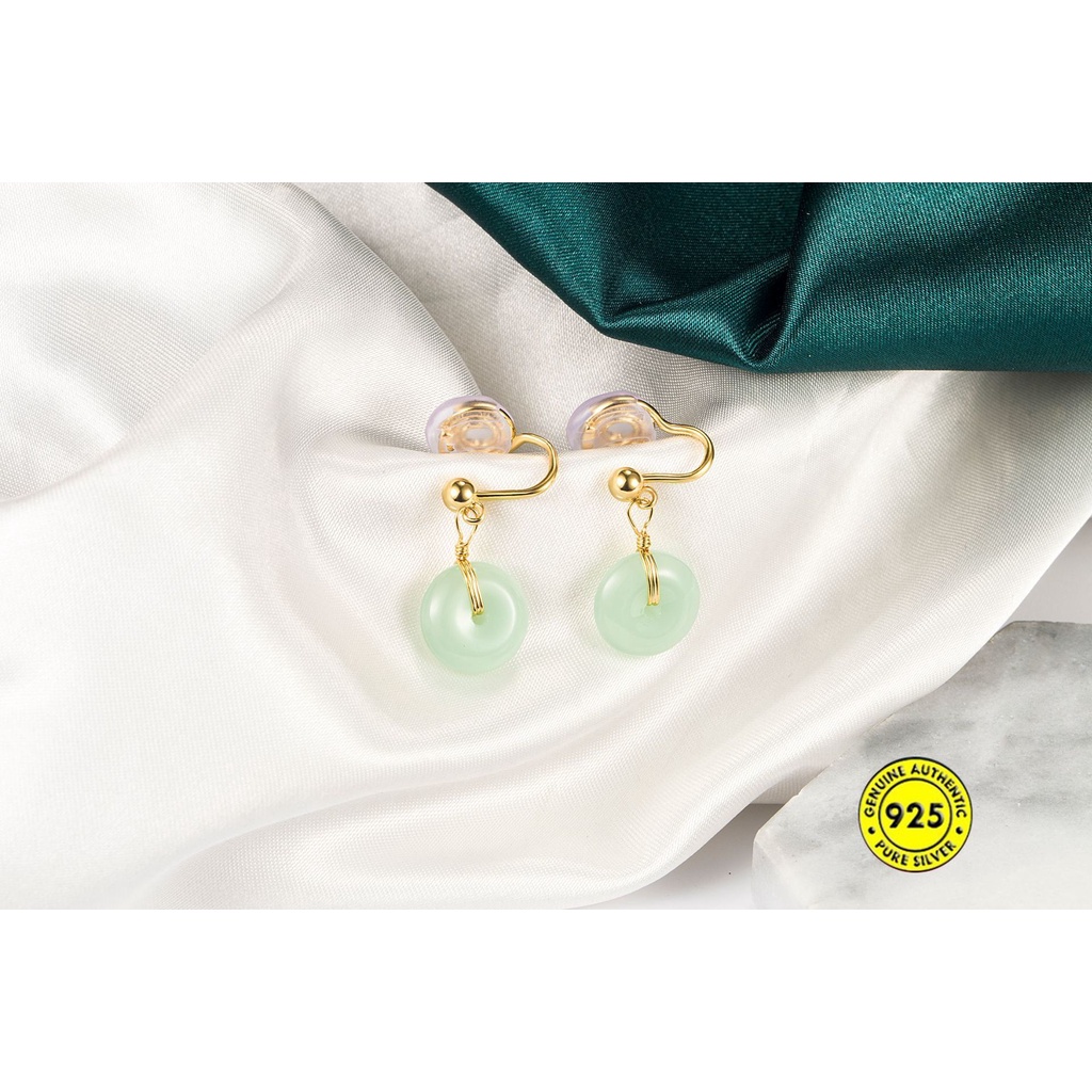 Anting Klip Tanpa Tindik Bahan Sterling Silver Untuk Wanita