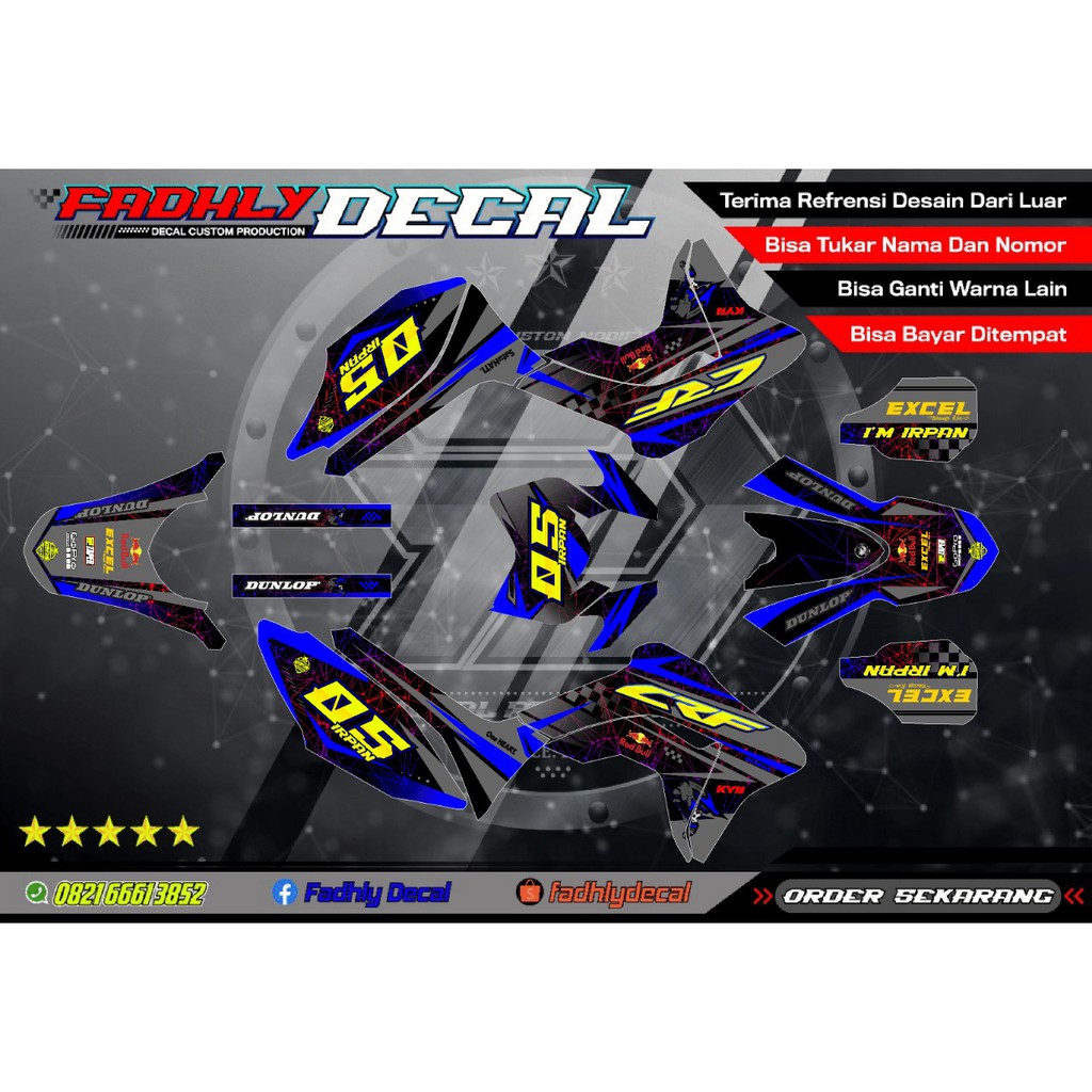 Decal Dekal CRF 150 L Biru Keren Sticker Fullbody