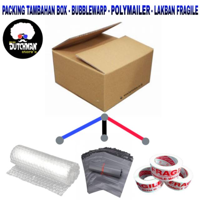 

Tambahan Packing Box Bubble Warp Plastik Polymailer Lakban Fragile