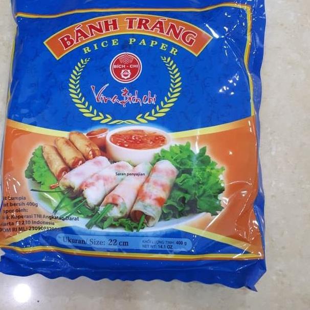 

Terjangkau BICH CHI BANH TRANG RICE PAPERS BLUE CM 400G beras ban trang vietnam rice roll spring rol