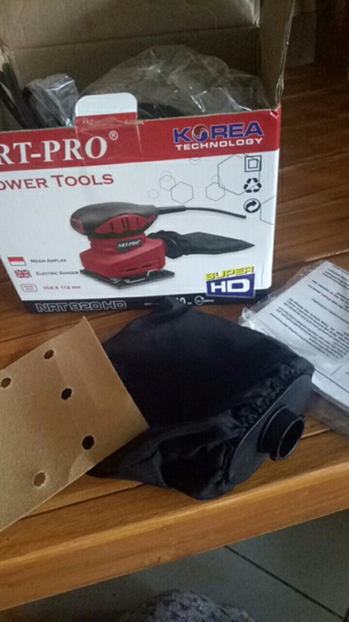 Mesin Amplas Kayu 180watt Sander Square Orbital  Nrt  Pro 920 Hd/ Mesin Penghalus Kayu