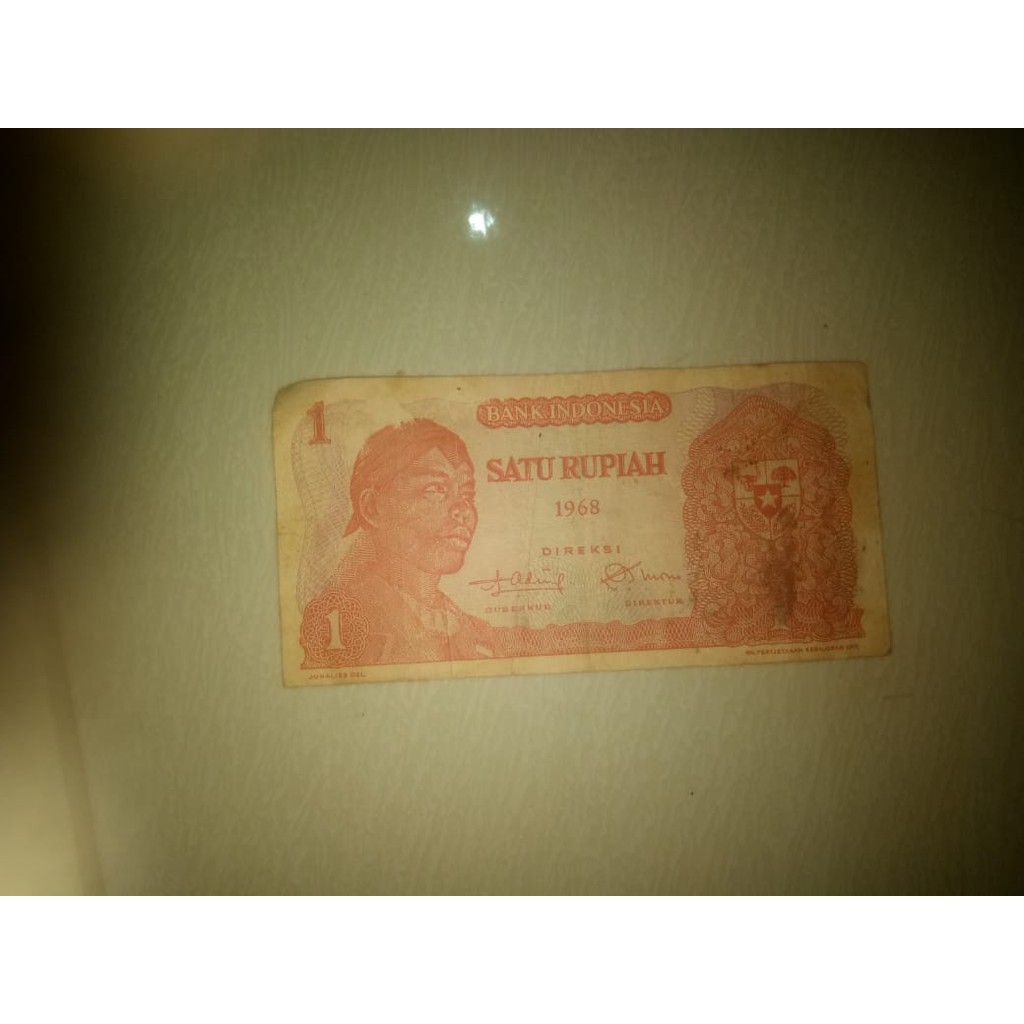 uang 1rupiah tahun 1968 jendral sudirman