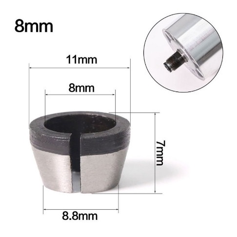 Collet Converter Adapter chuck 8mm Mesin Trimming mata profil *1CL02