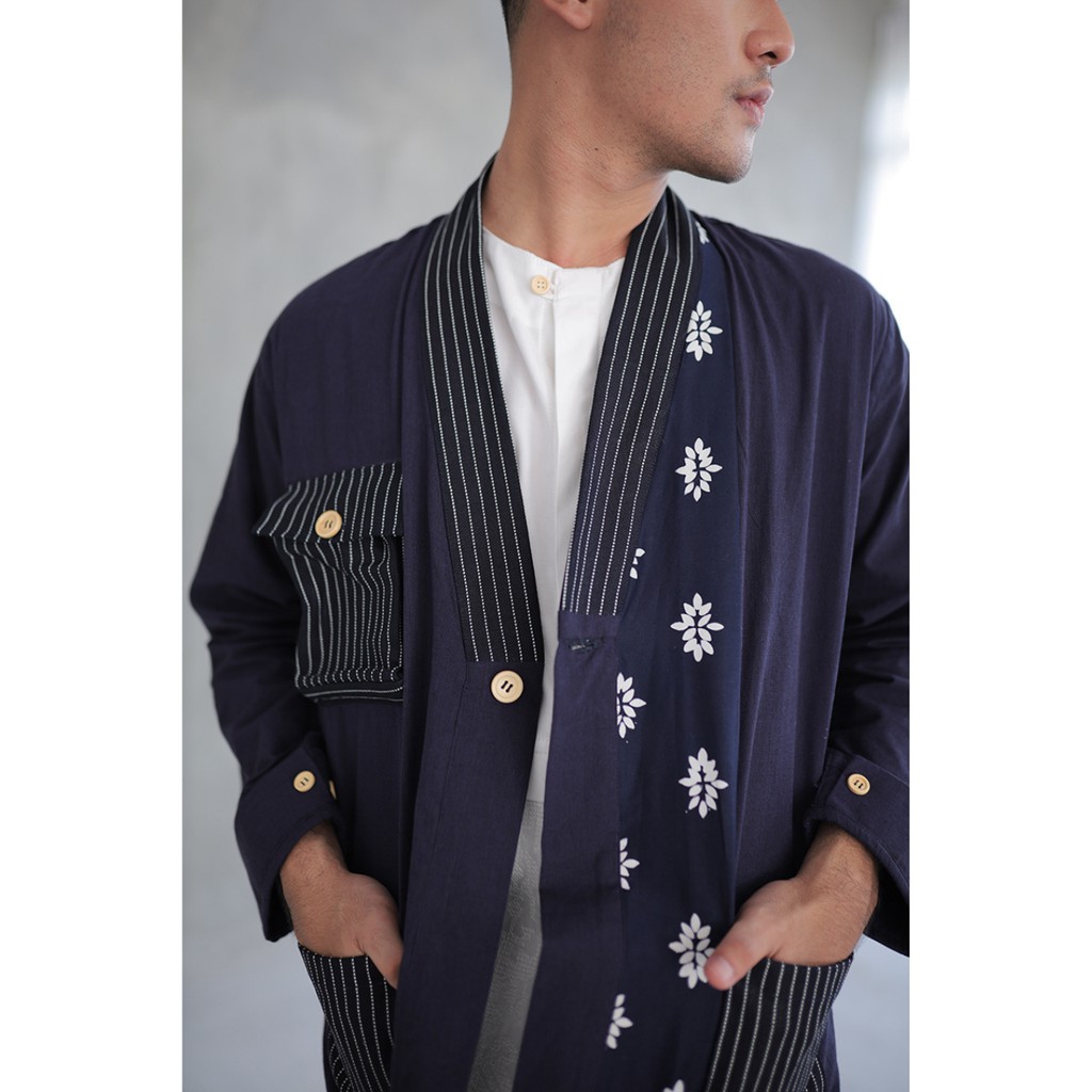 SHIROSHIMA Nandika Outer Jaket Blue Batik