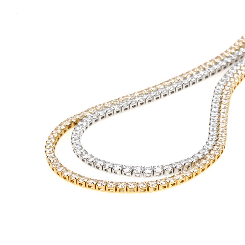 S925 Rantai perak murni  Kalung Emas 18k Pria Wanita Rantai Chunky 2.0 MM Fashion Perhiasan Hadiah bebas alergi
