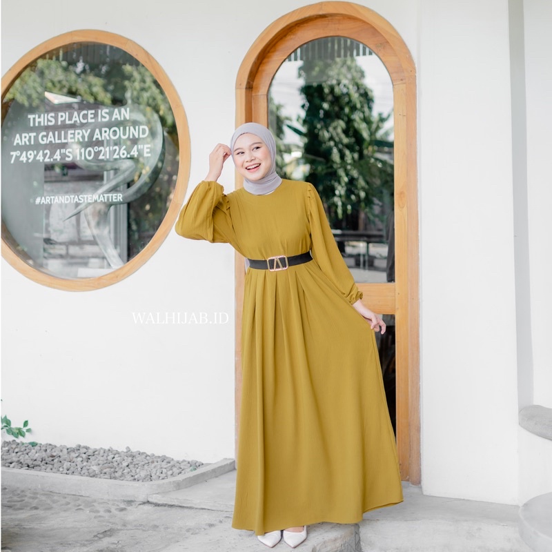 Jovinna dress / dress crinkle airflow premium (FREE BELT)