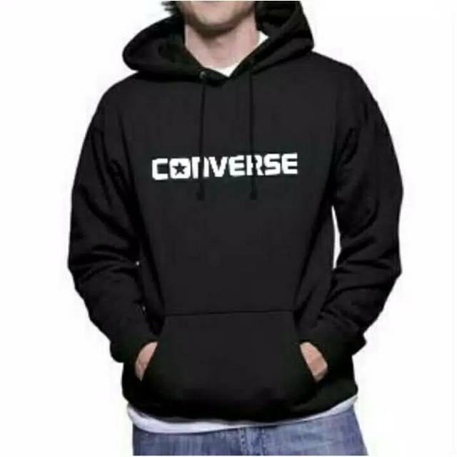 JAKET SWEATER DISTRO HOODIE HITAM CONVERSE