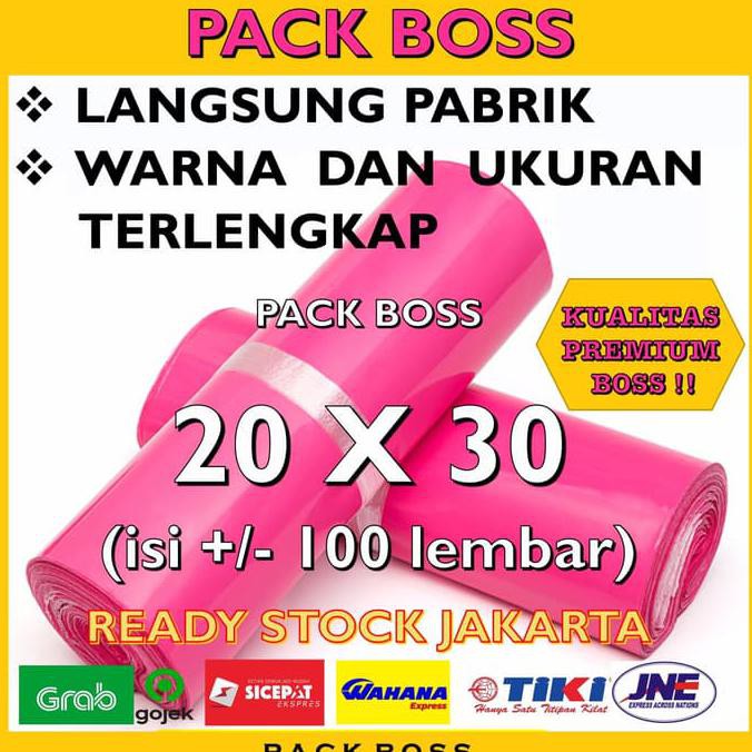 

PREMIUM POLYMAILER PINK 20x30 CM (+/-100 lembar) Amplop Plastik Kurir TERBATAS