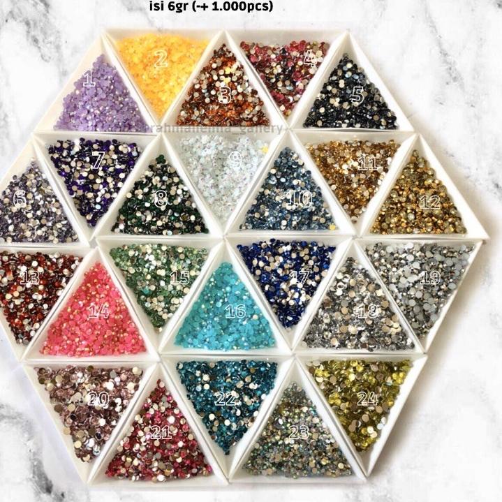 

[Star] [1.000] RHINESTONE 3mm, GEMSTONE PERMATA AKSESORIS HENNA NAIL ART TASBIH DIGITAL
