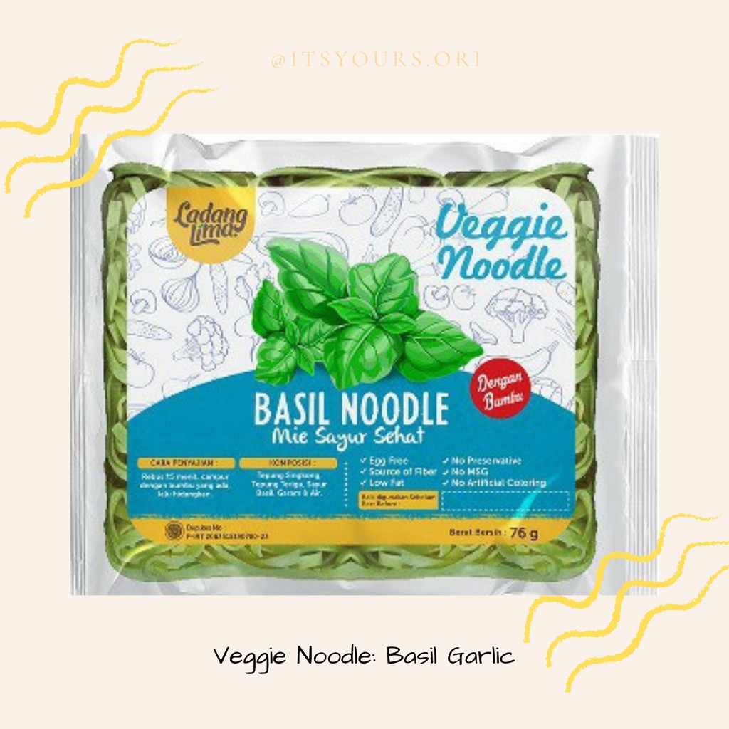 

Mie Sayur Sehat Varian Basil dan Garlic 76 gram