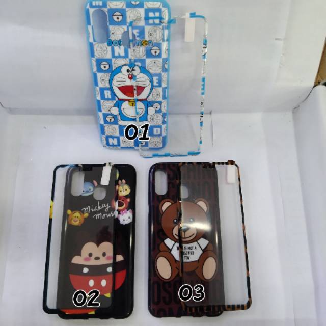 Softcase gambar + anti gores kaca samsung A20/A30