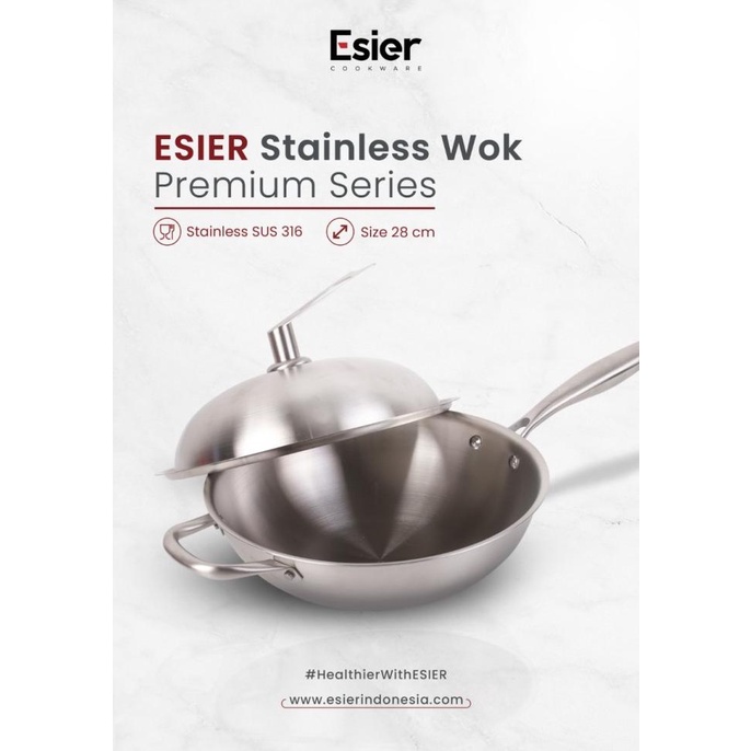 Esier Stainless Premium Wok SUS 316 Foodgrade - Panci Stainless Steel