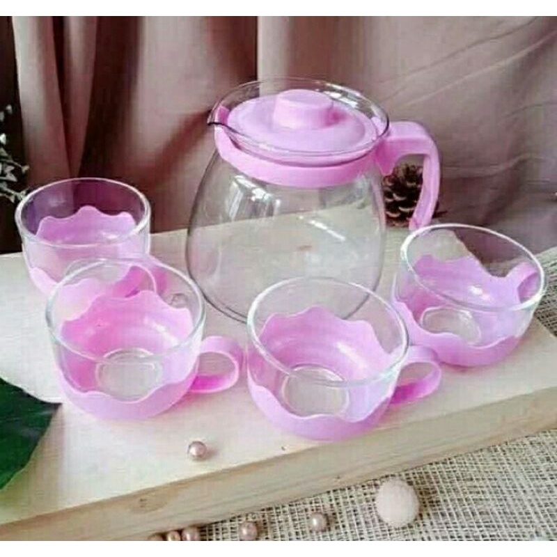 teko kaca/teapot/teko mini/teko kaca warna/teko 5 in 1