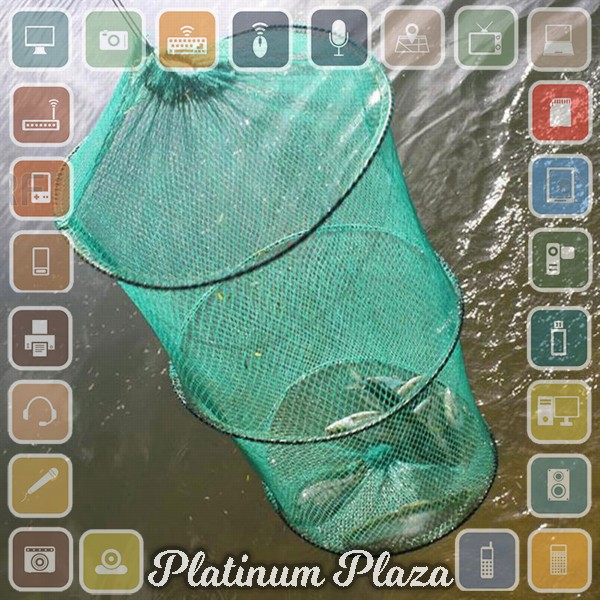 TONQUU Jaring Pancing Ikan Udang Shrimp Fishing Net Cage Foldable 2 Layers - SCZ620 - Green`2PG2P1-