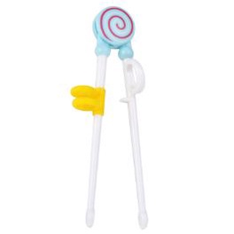 H 700 Sumpit Anak Karakter / Sumpit Anak Belajar Makan Model Kartun motif kucing Lolipop Animal Donat unik korea-Lolipop blue