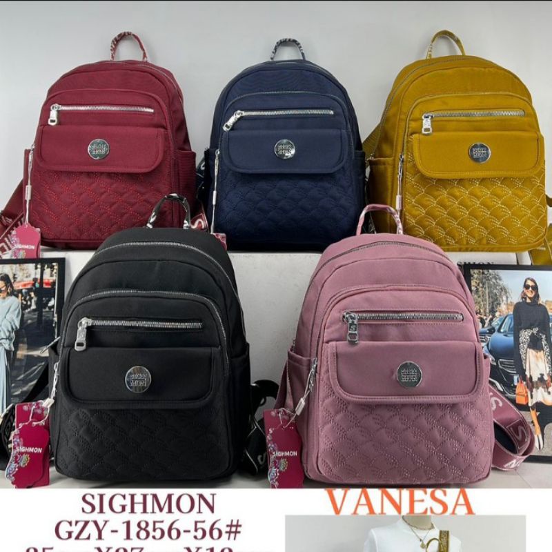 Tas ransel wanita sighmon import terbaru 1856 kanvas