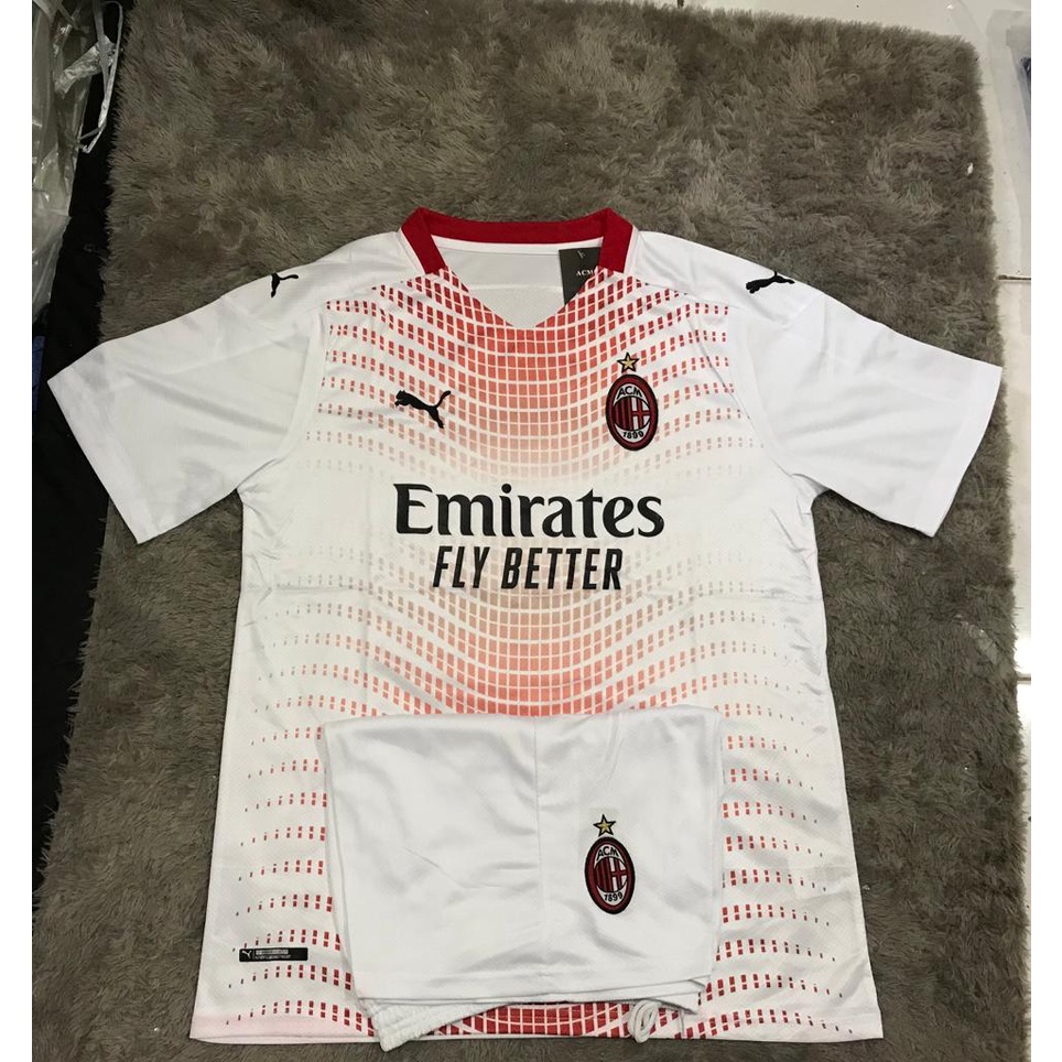 SETELAN JERSEY BOLA AC MILAN AWAY 2020-2021 IMPORT GO THAILAND