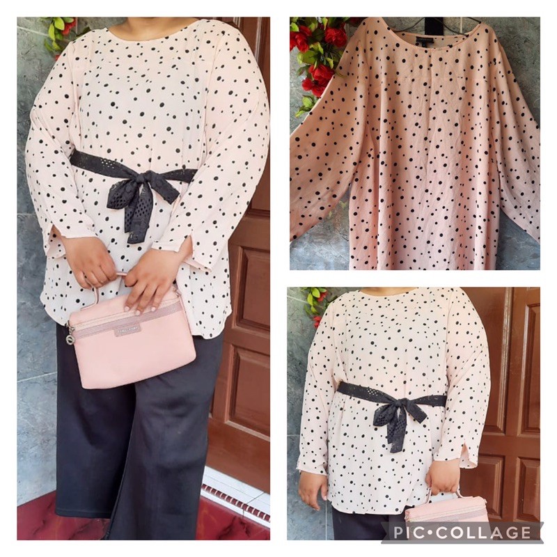 blouse super jumbo polkadot