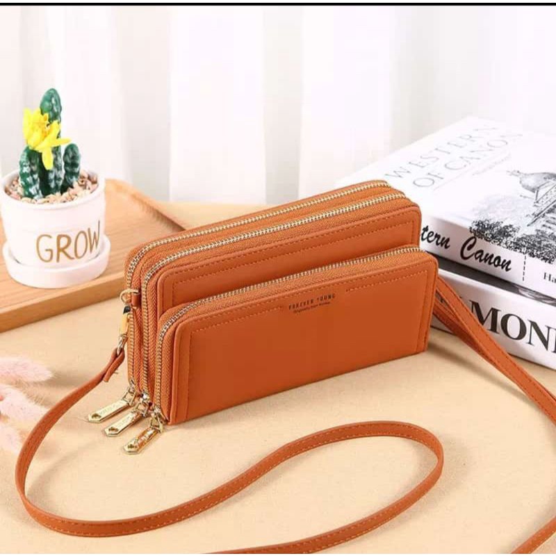 WAISTBAGS {{BISA COD}}Dompet 3 resleting depan wanita cantik kulit sintetis terbaru