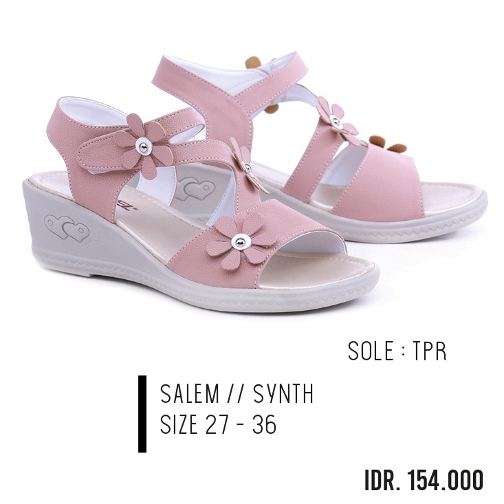 sandal wedges anak perempuan pink salem 27-36 sendal pesta anak cewe GS-87 sepatu wedges anak lucu unik cantik