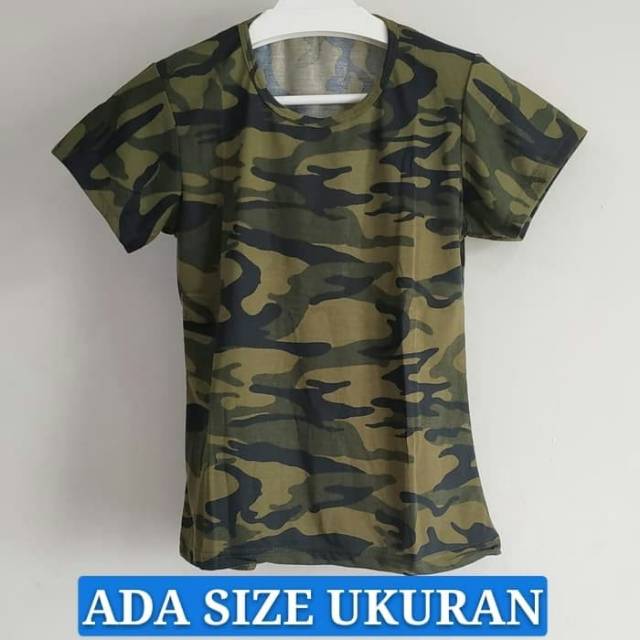 KAOS ARMY WANITA TENTARA LORENG BAJU ARMI CEWEK LENGAN PENDEK SIZE M - XXL