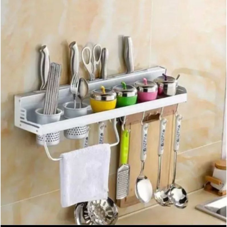 Bisa COD RAK DINDING DAPUR ALUMINIUM RAK SERBAGUNA RAK PIRING RAK GANTUNG / TEMPEL TERBARU