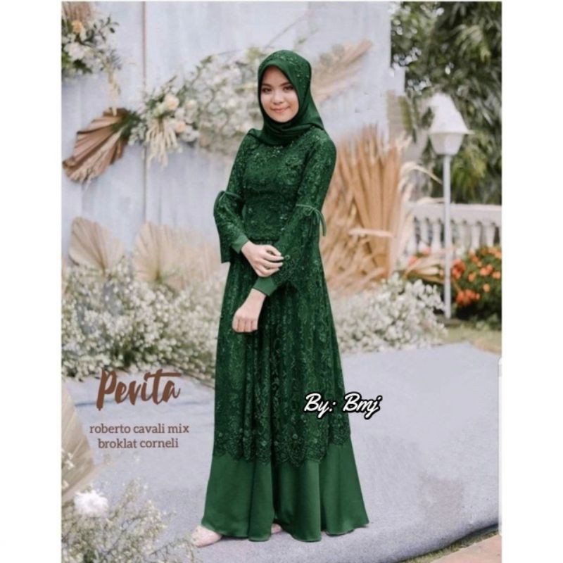 PEVITA GAUN BROKAT / AMAZING PARTY DRESS / GAMIS BROKAT SERUT