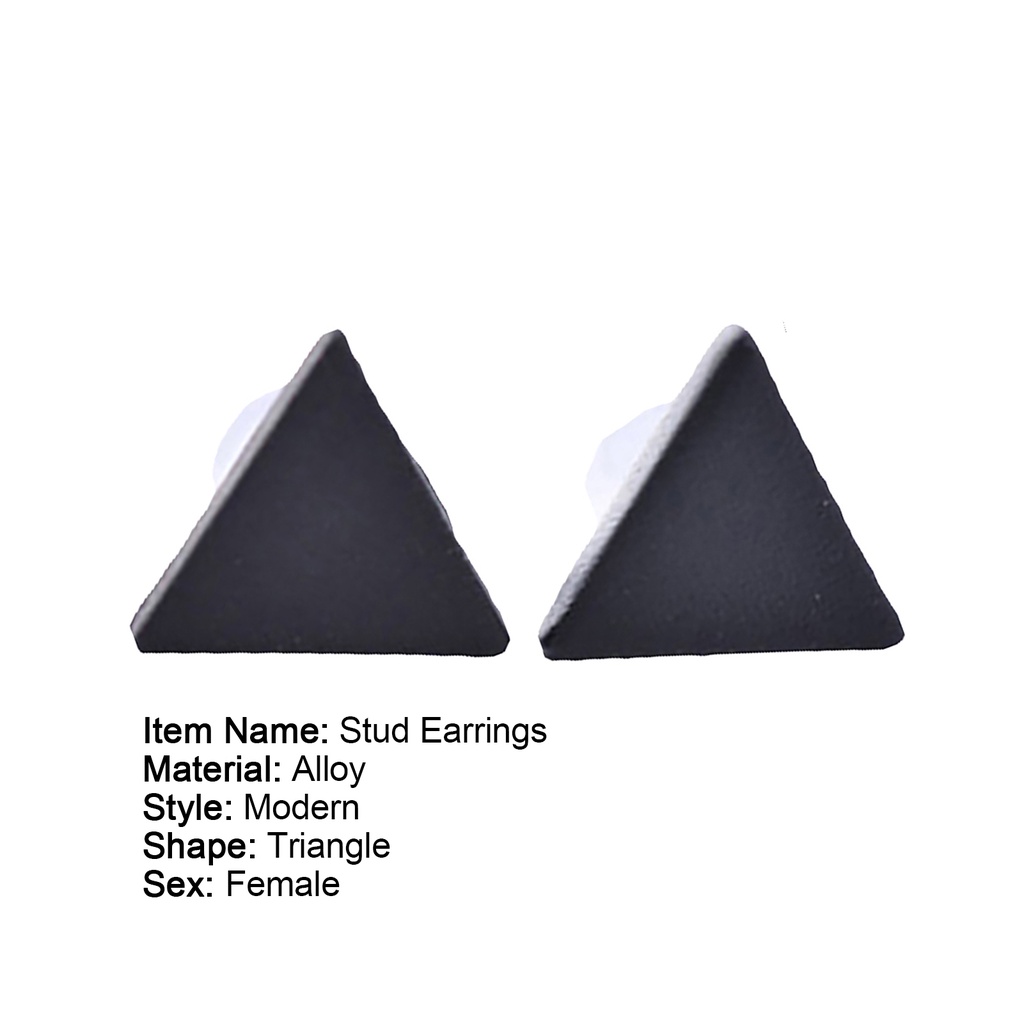 Hu Hu Hu Hu Hu Alat Bantu Pasang Kacamata♡ 1 Pasang Anting Stud Bentuk Segitiga Bahan Alloy Gaya Punk Untuk Wanita