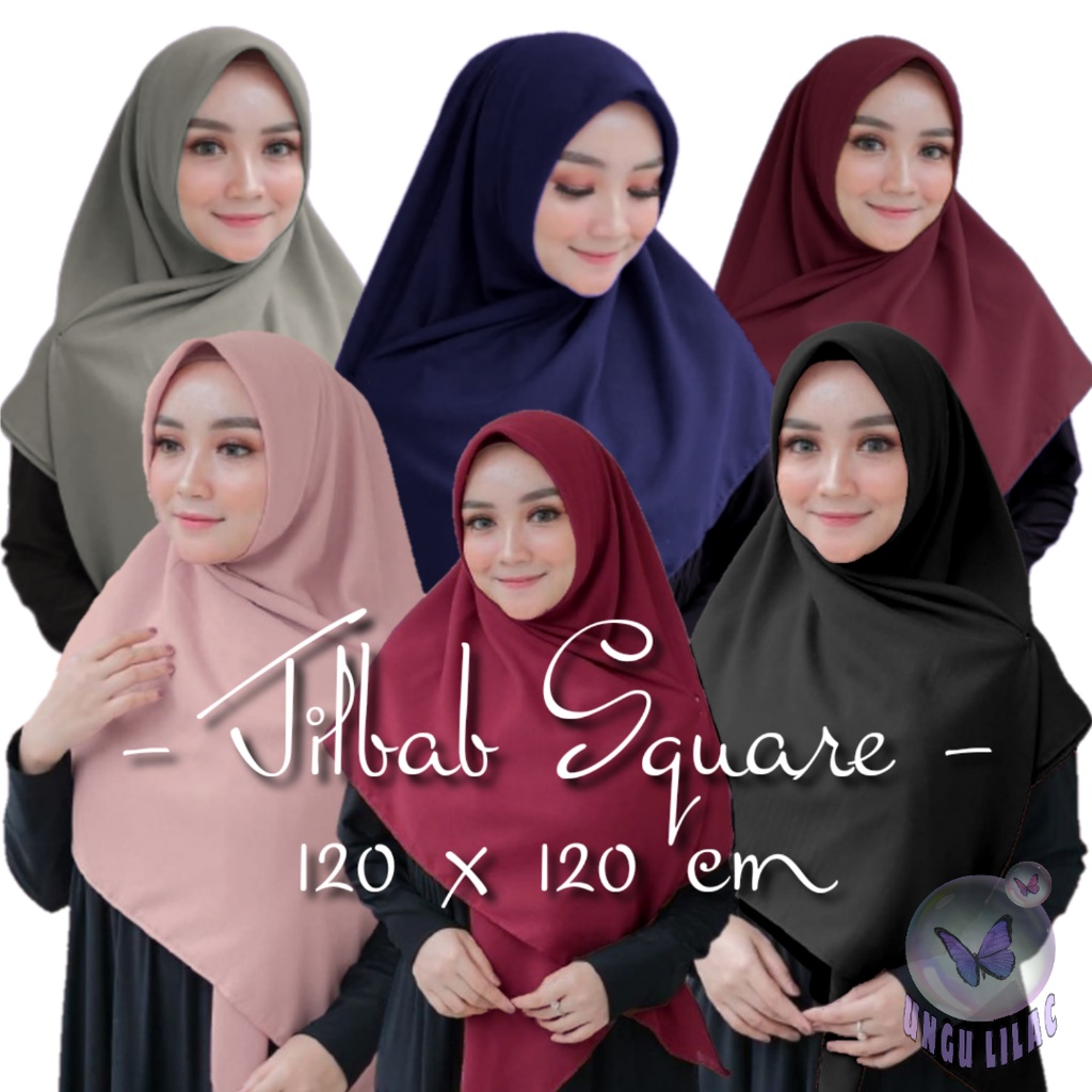 UL Ungu Lilac - 120 x120cm Tudung Bawal Malaysia Kerudung Hijab Segi Empat Segimpat Jilbab Katun Pol