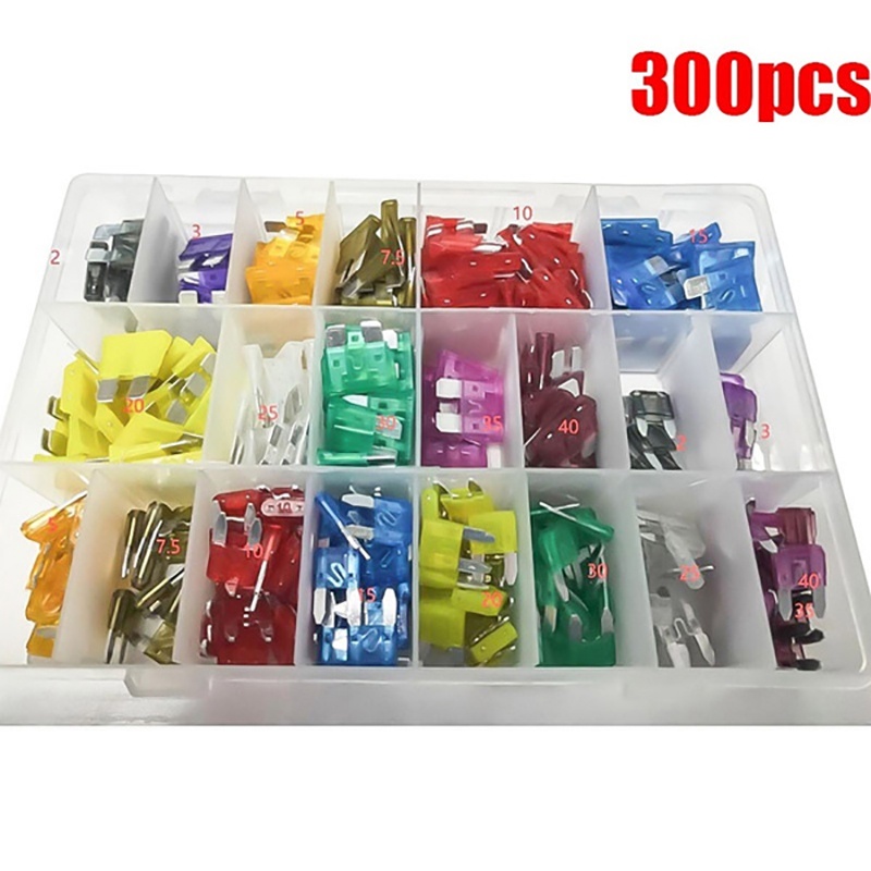 {LUCKID}300/120/60Pcs Truck Blade Car Fuse Kit The Fuse Insurance Insert Auto Accessorie