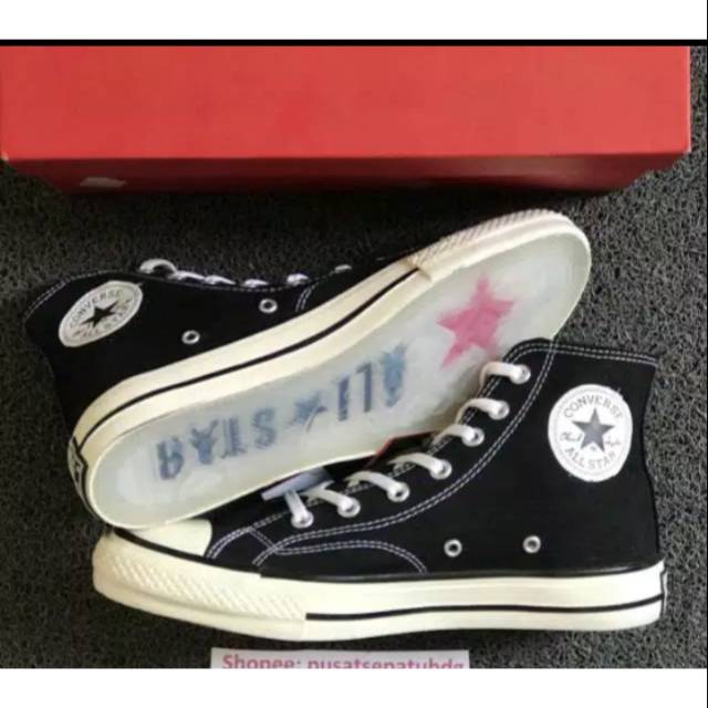 OBRAL SEPATU CONVERSE 70S HIGH X OFF WHITE GLOSSY BLACK WHITE PREMIUM