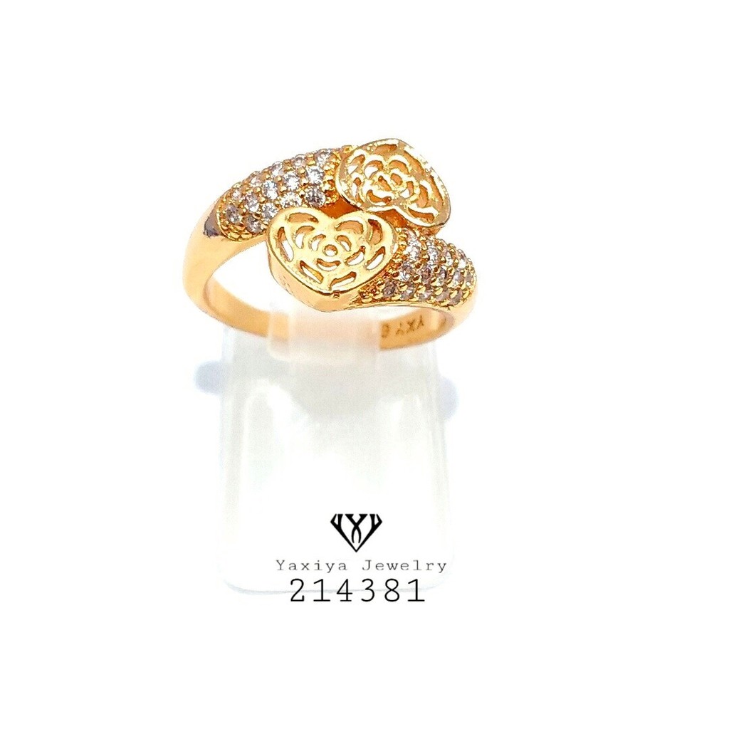 

Cincin Emas Wanita Permata Zircon Perhiasan Lapis Emas 18K Yaxiya Jewelry 097