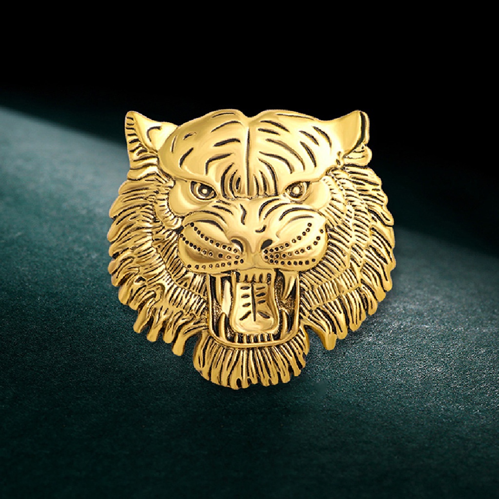 Mornin Roaring Tiger Bros Wanita Pria Kepala Macan Besar Pesta Casual Brooch id