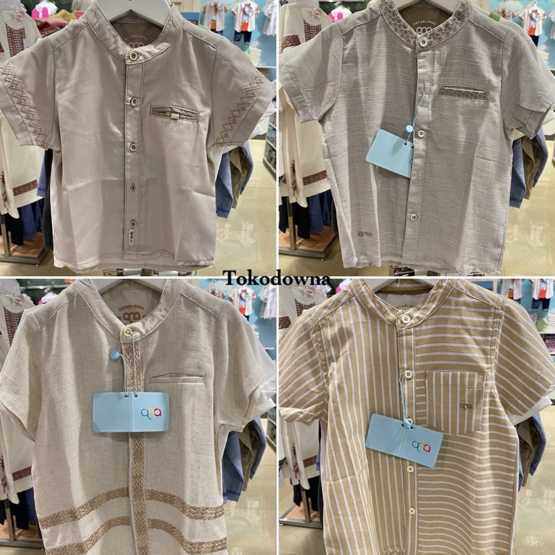 Baju koko lengan pendek anak Laki-laki Brand Qna (1-4tahun)