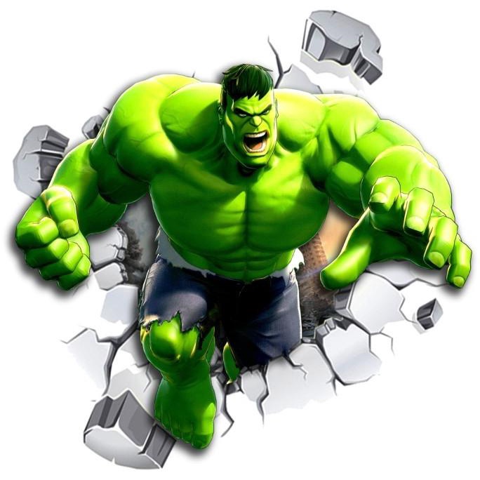 Stiker Dinding Wall Sticker 3D Hulk Superhero Marvel Resize Termurah