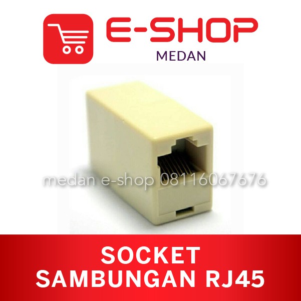 Socket Sambungan Kabel komputer RJ45 Barel RJ-45 Soket