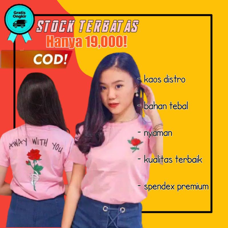 Kaos Mawar Merah Baju Bunga Mawar Kaos Mawar Cowok Distro Baju Mawar Pria Wanita