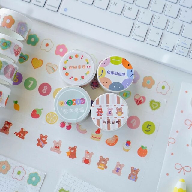 

1 roll Washi Tape Motif Lucu Kartun Gaya Korea Dekorasi Buku Diary Journal DIY