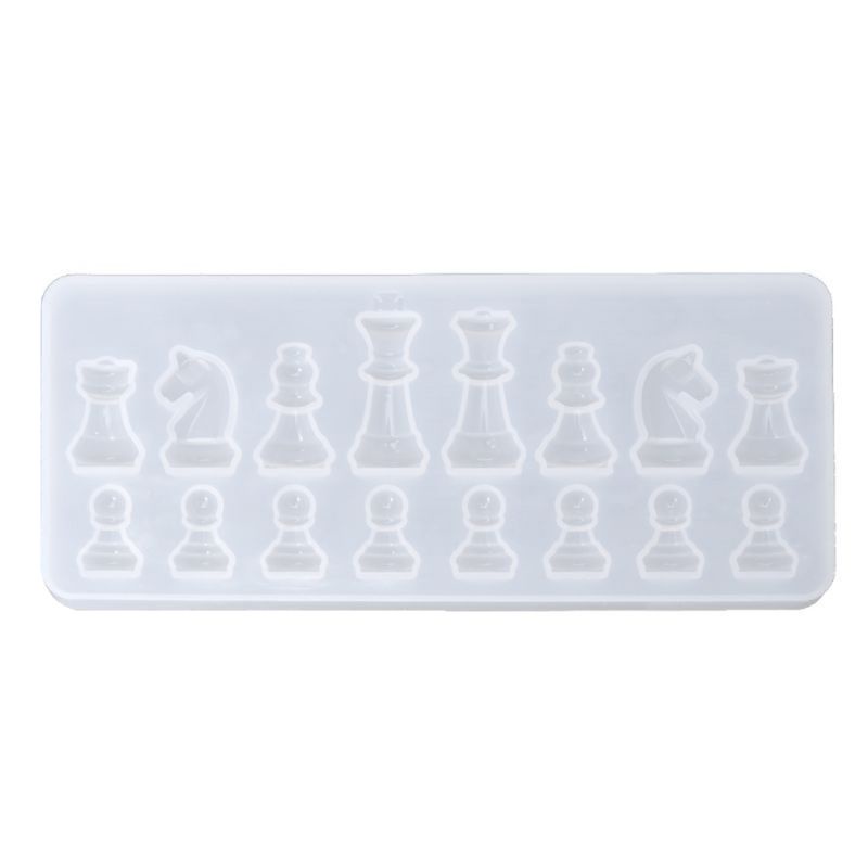 SIY  Resin Casting Molds Set by Garloy,2Pcs 3D Chess Clear Silicone Mold for Making Polymer Clay, Crafting, Resin Epoxy